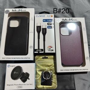 Metkase Phone Case Bundle with Riviera PD-Type C Cable - Black & Purple